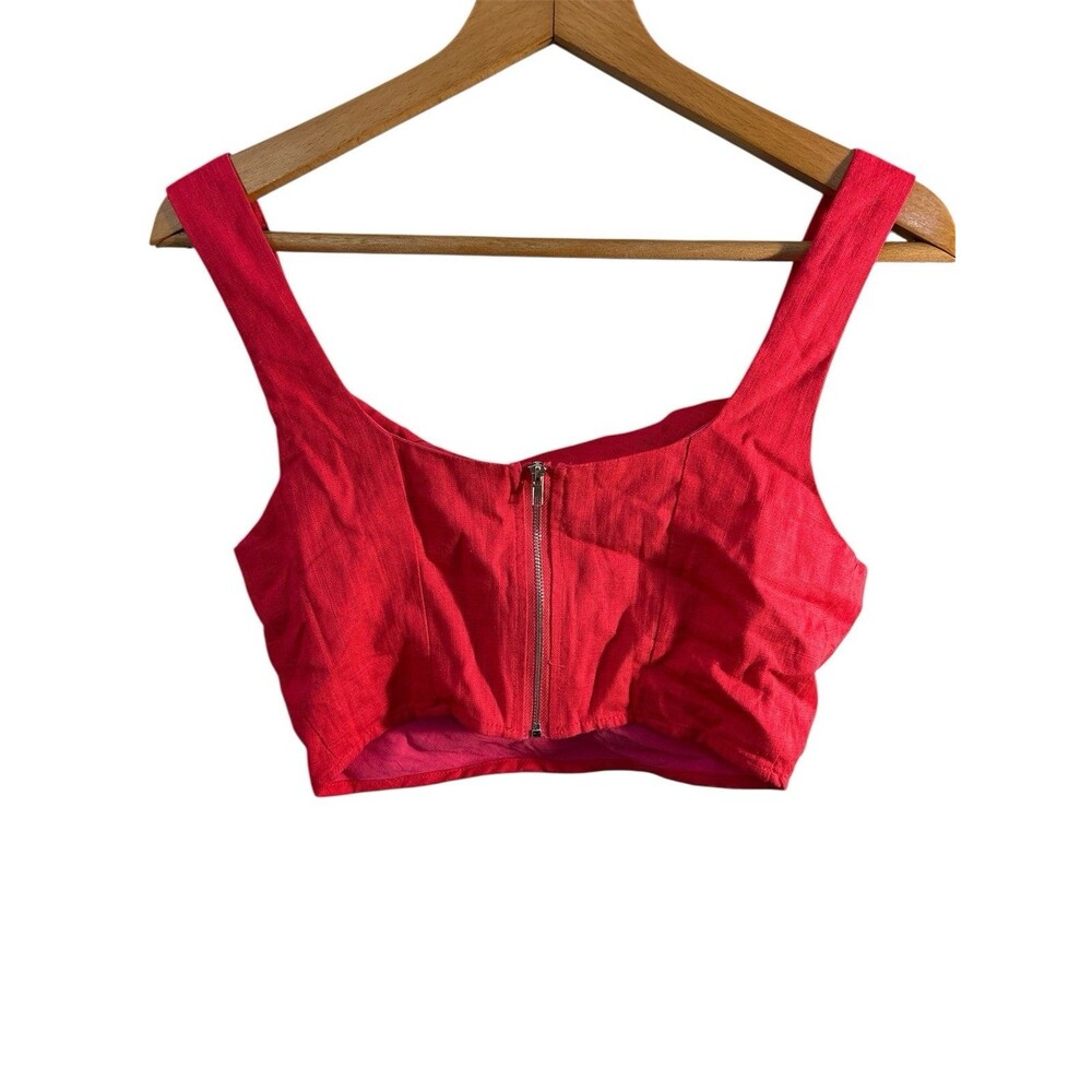 NWT Lulus Red Gathered Crop Top XS Club Indie sleaze Siren